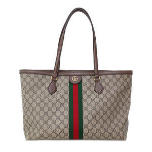 GUCCI Ophidia Supreme GG Tote Shoulder Bag Brown